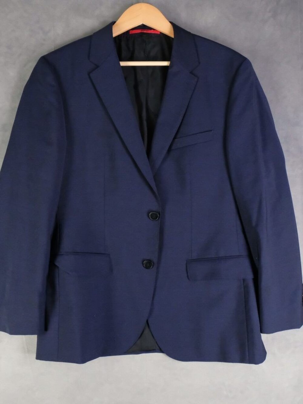 Hugo Jacket Mens 38S Navy Blue Two Button Blazer Business Formal Vented Wool